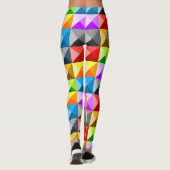パッチワーカッコいいクカラフルの三角形の幾何学的パターン レギンス (裏面)