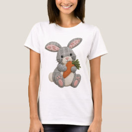 パッチワークうさぎキルティングコテージコアウサギデザイン Tシャツ