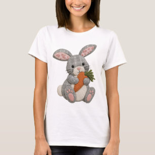 パッチワークうさぎキルティングコテージコアウサギデザイン Tシャツ