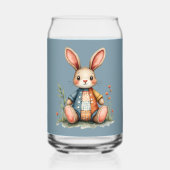 パッチワークお洒落バニーコテージコアウッドランド ガラス缶 (正面)