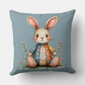 パッチワークお洒落バニーコテージコアウッドランド クッション (裏面)