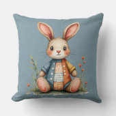 パッチワークお洒落バニーコテージコアウッドランド クッション (正面)