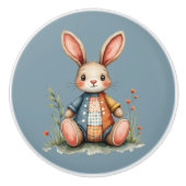 パッチワークお洒落バニーコテージコアウッドランド セラミックノブ (正面)