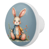 パッチワークお洒落バニーコテージコアウッドランド セラミックノブ (右)