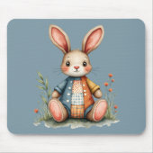 パッチワークお洒落バニーコテージコアウッドランド マウスパッド (正面)