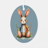 パッチワークお洒落バニーコテージコアウッドランド メタルオーナメント (正面左)