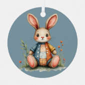 パッチワークお洒落バニーコテージコアウッドランド メタルオーナメント (正面)