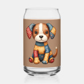 パッチワークお洒落パピーフォークアートコテージコア ガラス缶 (裏面)