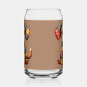 パッチワークお洒落パピーフォークアートコテージコア ガラス缶 (左)