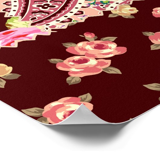 パッチワークかわいいシームレスパターン ポスター (角)