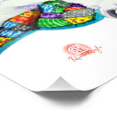 パッチワークに白いブルテリア – Art フォトプリント (角)