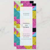 パッチワークに着想を得た汎用パーティー 招待状 (正面/裏面)