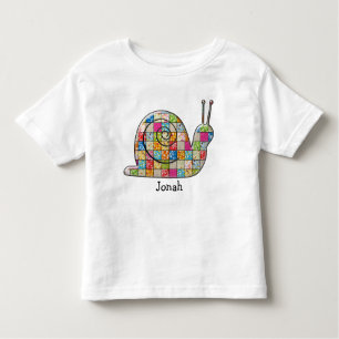 パッチワークのかたつむり トドラーTシャツ