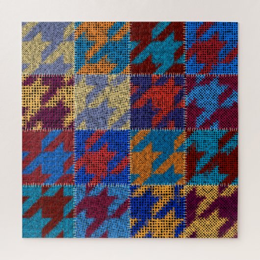 パッチワークのキャンバス:模倣ヴィンテージパターン。 ジグソーパズル (縦)