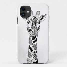 パッチワークのキリンの電話箱 iPhone 11 ケース