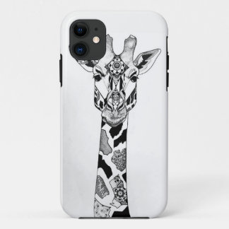 パッチワークのキリンの電話箱 iPhone 11 ケース