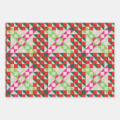 パッチワークのクリスマス ラッピングペーパーシート (正面3)