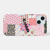 パッチワークのコラージュカラフルとクリエイティブ電話ケース iPhone 15ケース (裏面横)
