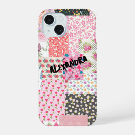 パッチワークのコラージュカラフルとクリエイティブ電話ケース iPhone 15ケース