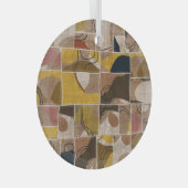 パッチワークのコラージュキルト：混合プリント。 ガラスオーナメント (正面右)