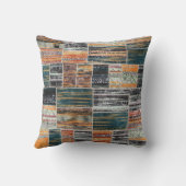 パッチワークのコラージュミックス、キルトパターンプリント。 クッション (裏面)