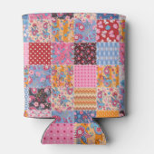 パッチワークのシームレスで可愛い生地パターン。 缶クーラー (裏面)