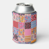 パッチワークのシームレスで可愛い生地パターン。 缶クーラー (缶裏面)