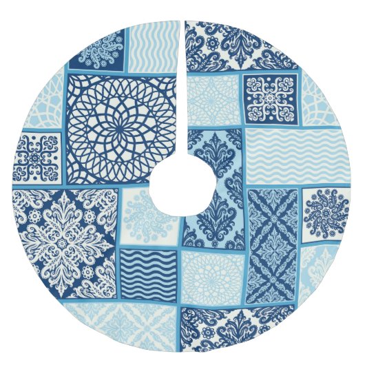 パッチワークのタイル、シームレスな背景。 ブラッシュドポリエステルツリースカート (正面)