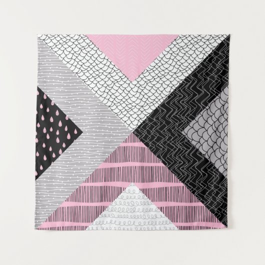 パッチワークのタイル、フリーハンドスケッチパターン。 タペストリー (正面)