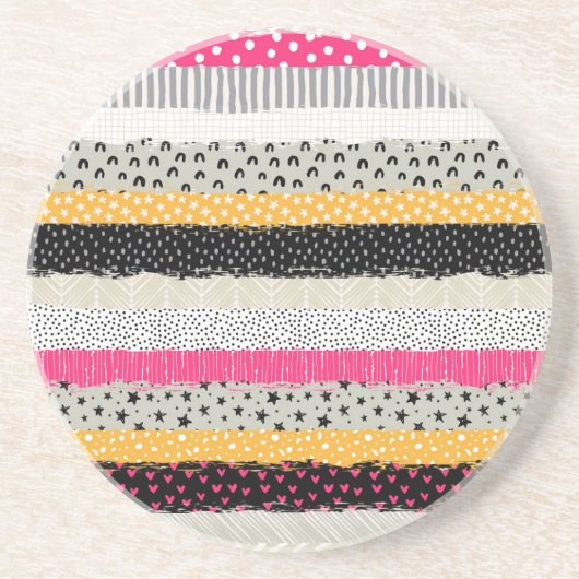 パッチワークのタイル：多彩なシームレスなデザイン。 コースター (正面)