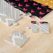 パッチワークのタイル：多彩なシームレスなデザイン。 ジグソーパズル (側面)