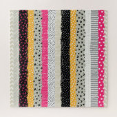 パッチワークのタイル：多彩なシームレスなデザイン。 ジグソーパズル (横)