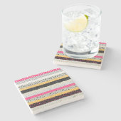 パッチワークのタイル：多彩なシームレスなデザイン。 ストーンコースター (横)