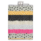 パッチワークのタイル:多彩なシームレスなデザイン。 フラスク (裏面)