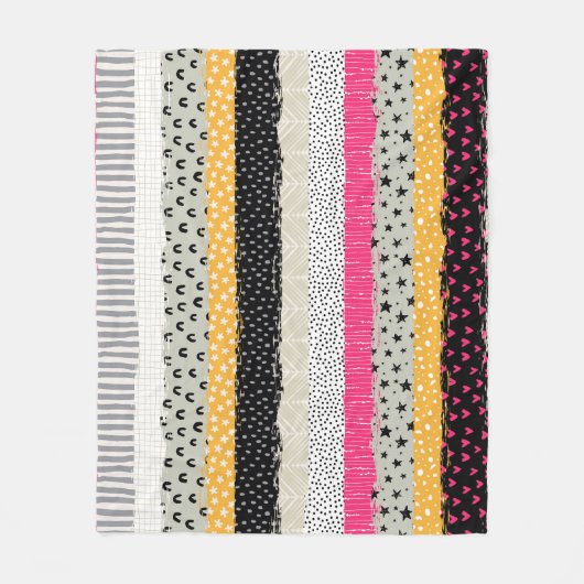 パッチワークのタイル：多彩なシームレスなデザイン。 フリースブランケット (正面)