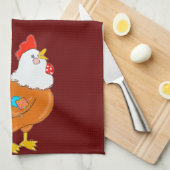 パッチワークのチキンハンドタオル キッチンタオル (四つ折り)