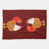 パッチワークのチキンハンドタオル キッチンタオル (横)