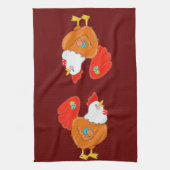 パッチワークのチキンハンドタオル キッチンタオル (縦)