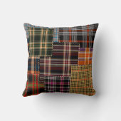 パッチワークのチャックパターン、タータンチェックデザイン、表面 クッション (裏面)
