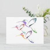 パッチワークのハチドリのトリオ 招待状 (スタンド正面)