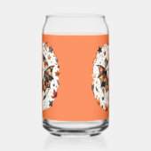 パッチワークのハロウィーンバット オータムカラー ガラス缶 (左)