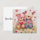 パッチワークのバレンタインベア シーズンカード (正面/裏面)