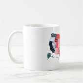 パッチワークのフェイクなキルトのデザインの米国の地図 コーヒーマグカップ (左)