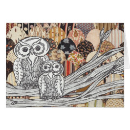 パッチワークのフクロウ2のカード