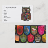 パッチワークのフクロウ 名刺 (正面/裏面)