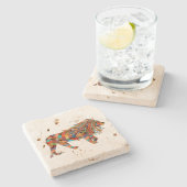 パッチワークのライオン ストーンコースター (横)