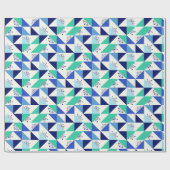 パッチワークの幾何学的な雪 – 光の背景 ラッピングペーパー (フラット)