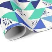 パッチワークの幾何学的な雪 – 光の背景 ラッピングペーパー (ロールコーナー)