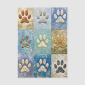 パッチワークの犬と猫の足跡 デクパージュEN6 薄葉紙 (正面)