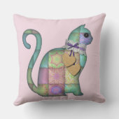 パッチワークの猫枕 クッション (裏面)